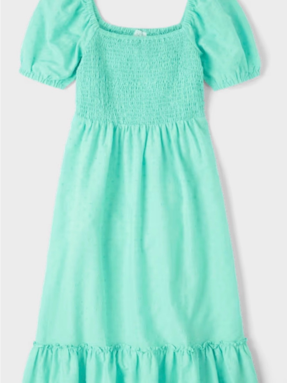 The Children's Place Mint Green Smocked Puff-Sleeve Maxi Dress
